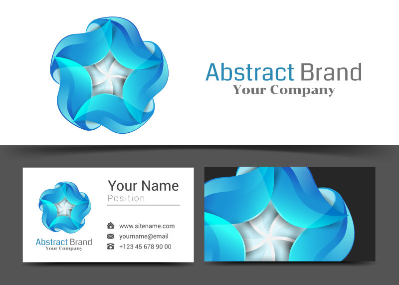 矢量蓝色抽象公司标志