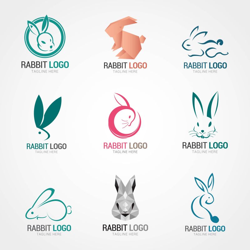 创意兔子标志矢量设计
