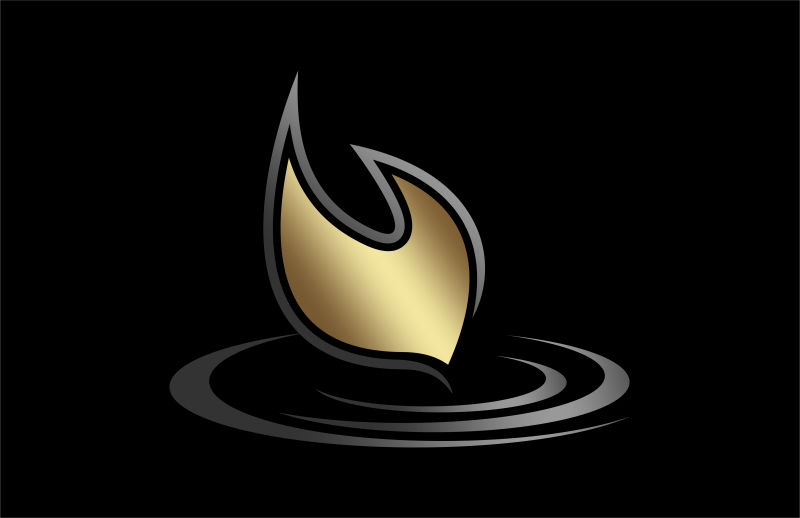 抽象矢量生态元素的金属标志设计