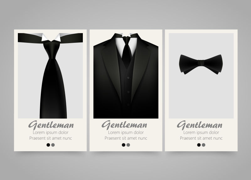 礼服图案婚礼邀请函矢量设计