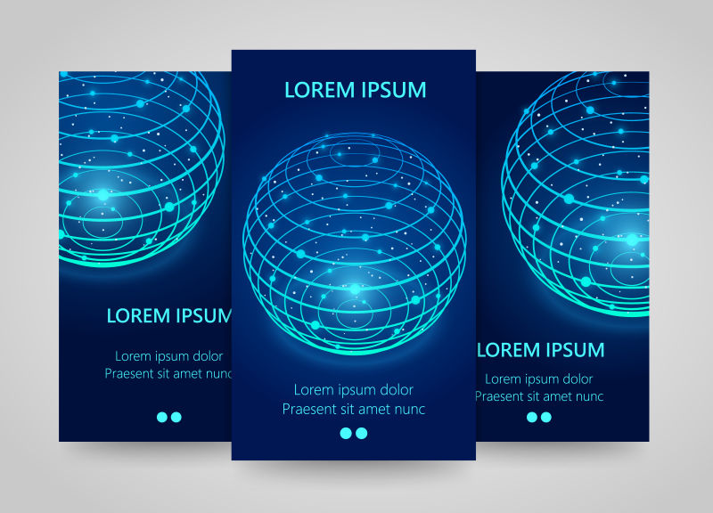 现代网络图案横幅矢量设计