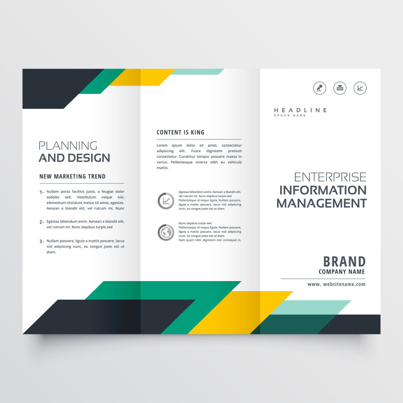 矢量的三折商务手册设计