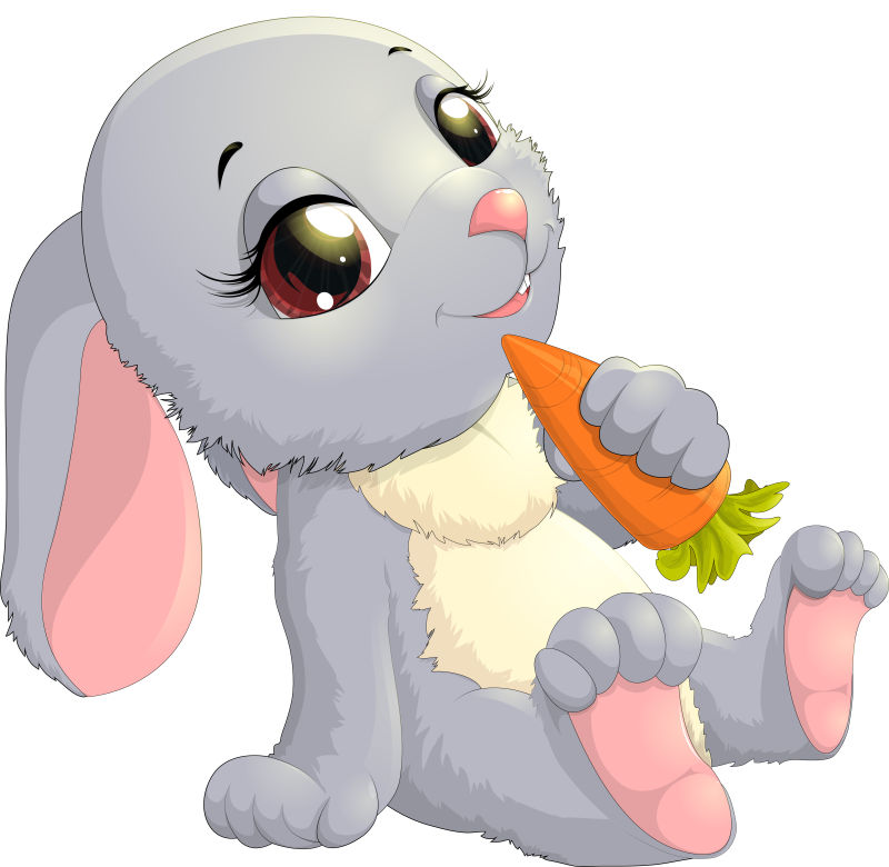 兔子抱着胡萝卜的头像图片