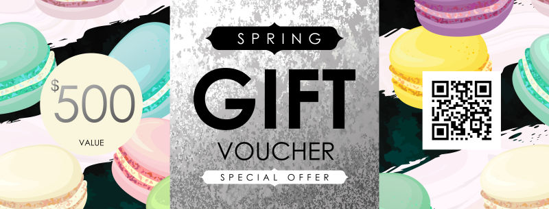 抽象矢量春季时尚优惠券设计