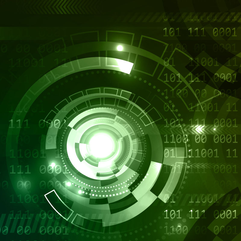矢量的抽象绿色科技风格背景