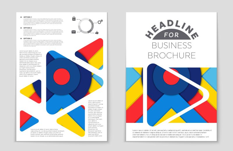 创意矢量彩色几何元素的艺术宣传册设计