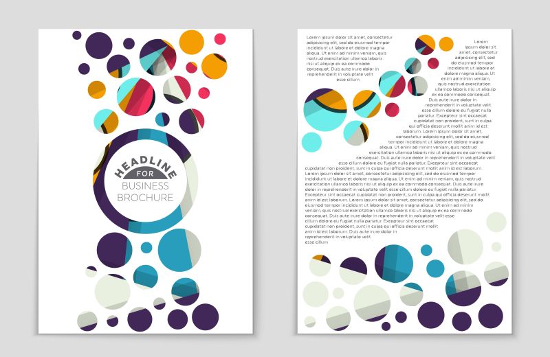 矢量彩色圆形元素的现代宣传册设计