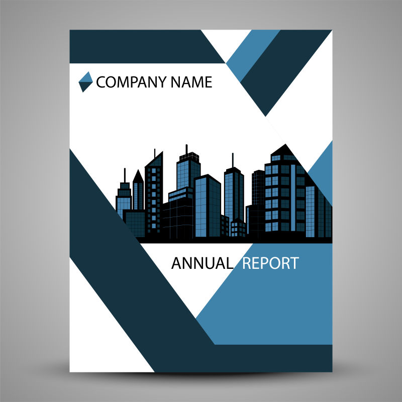 创意矢量蓝色几何都市宣传册设计