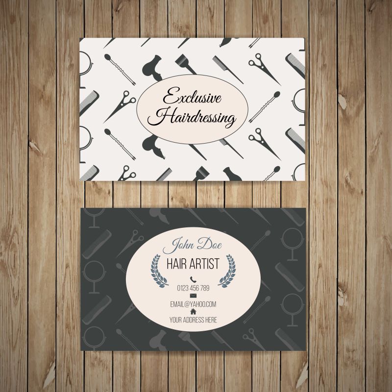 抽象矢量现代美容院的名片设计
