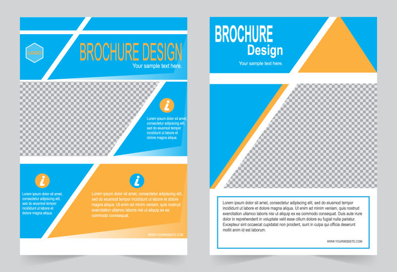 矢量的蓝色几何图案宣传手册