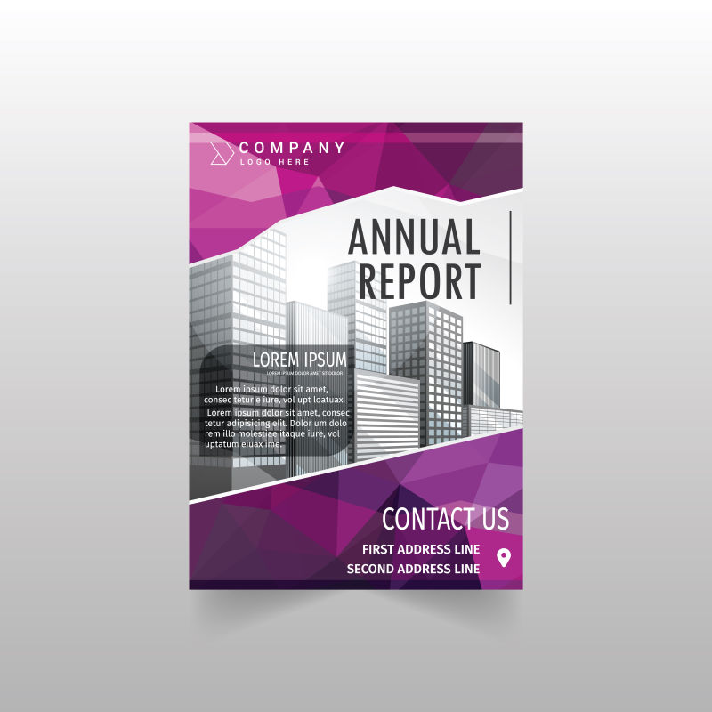 紫色商业宣传册矢量设计