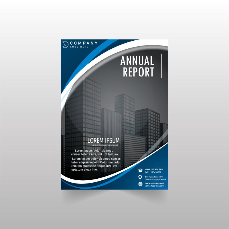 矢量的蓝色抽象企业宣传册