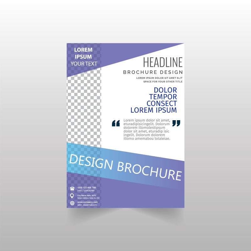 抽象矢量现代紫色宣传单设计