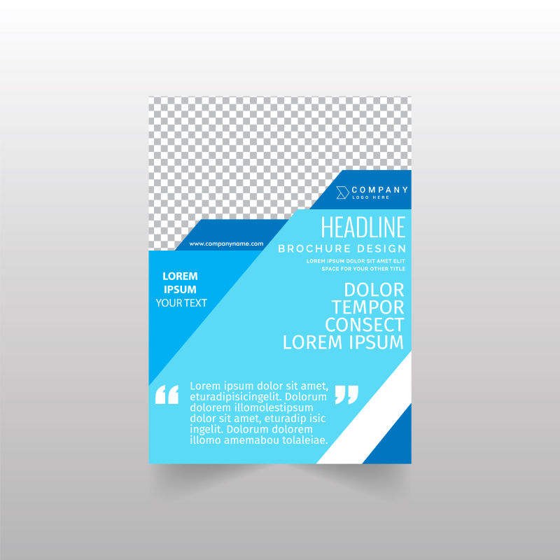 创意矢量蓝色几何现代宣传单设计