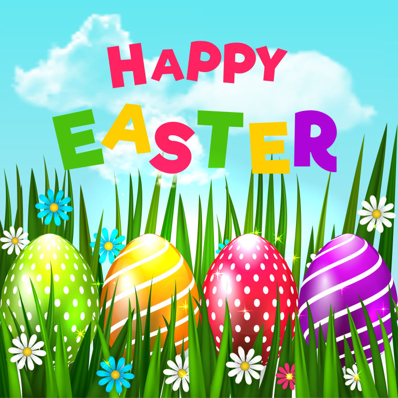 复活节的精美明信片矢量设计