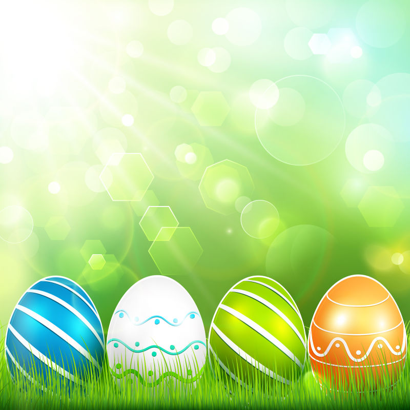 创意矢量现代彩色复活节彩蛋背景设计