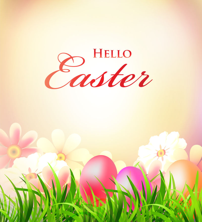 复活节彩蛋图案贺卡矢量插图