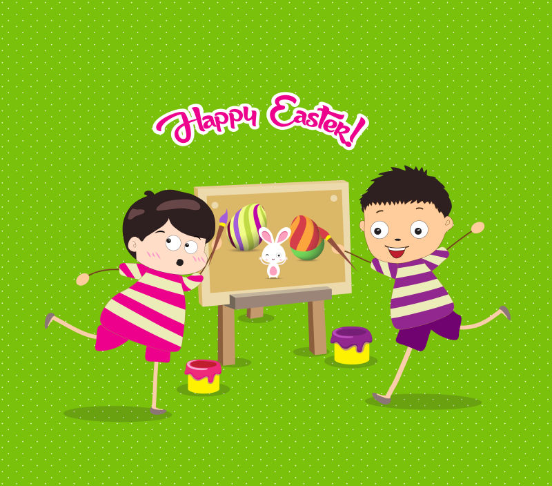 复活节绿色背景矢量设计