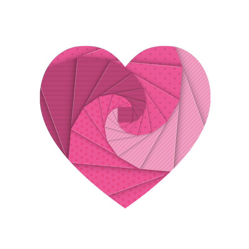 几何图案的粉色低心矢量设计