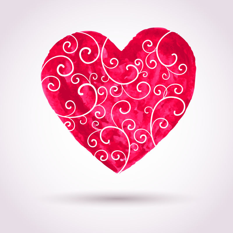 矢量的粉红色心形插图