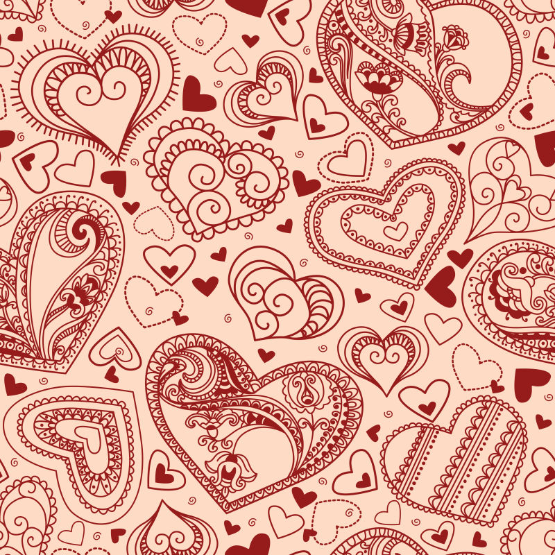 手绘创意爱心插图矢量设计