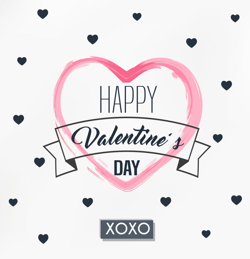 抽象矢量现代心形元素的设计背景