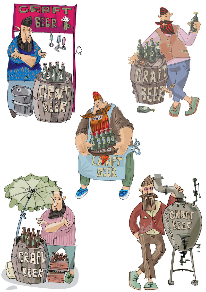 工艺啤酒供应商胡须嬉皮士自酿原汁啤酒美食节和啤酒节