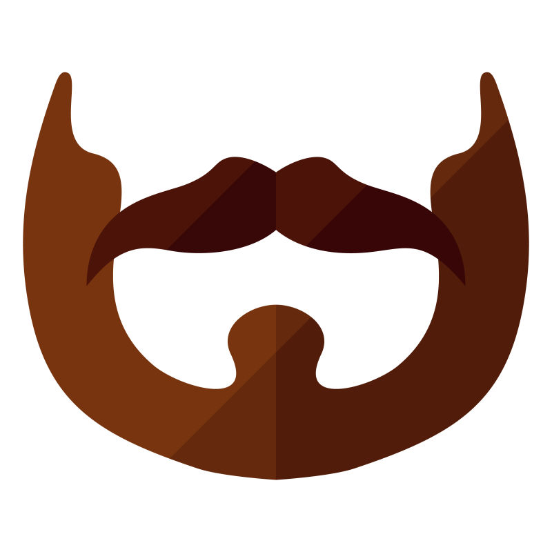 扁平胡须矢量插图