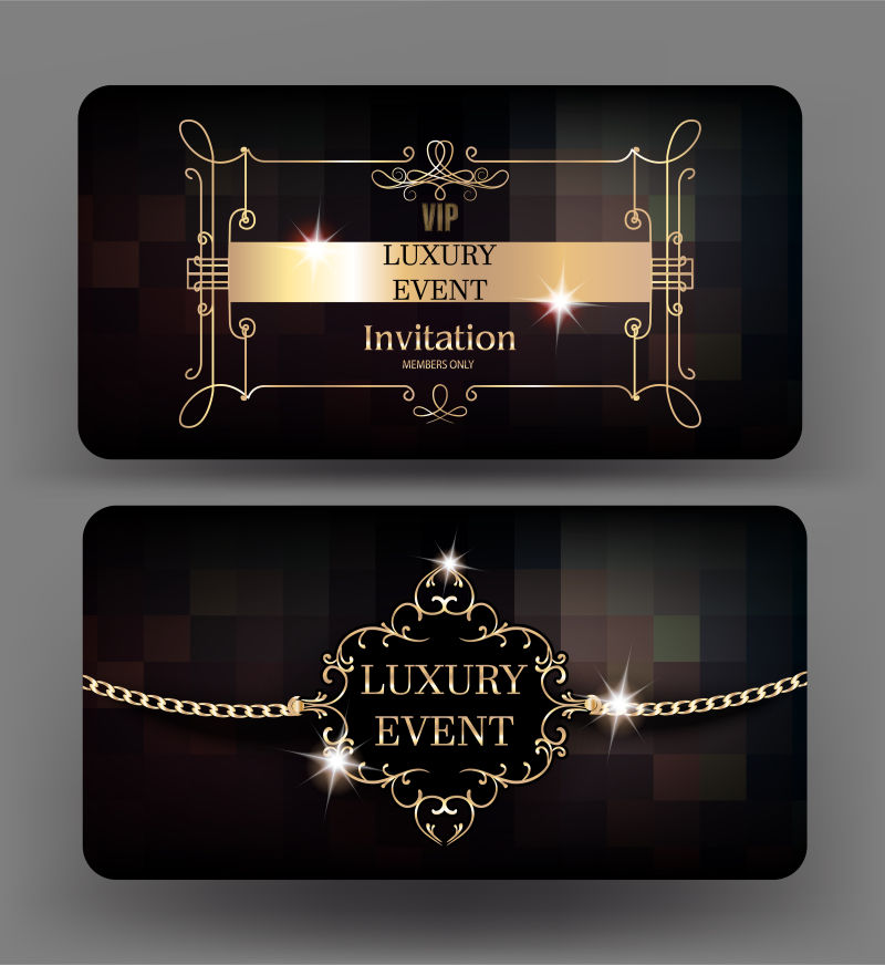 带有复古框架的豪华活动卡-矢量插图