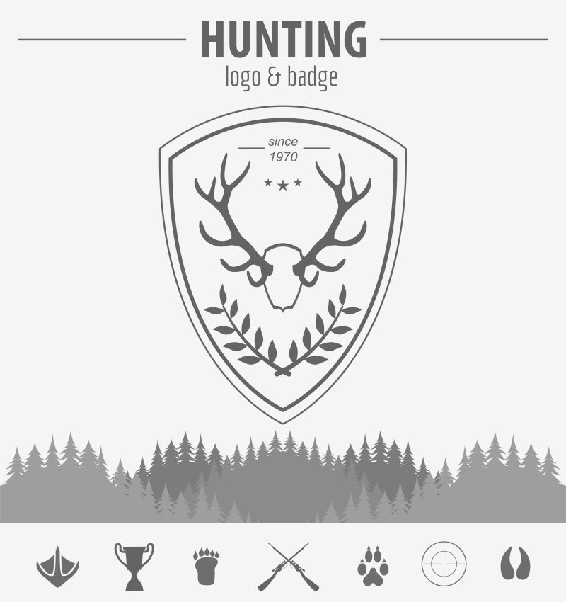 创意的矢量狩猎协会标志