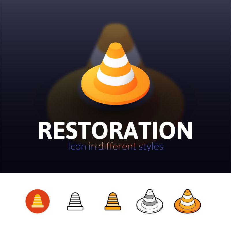 抽象矢量立体恢复图标设计