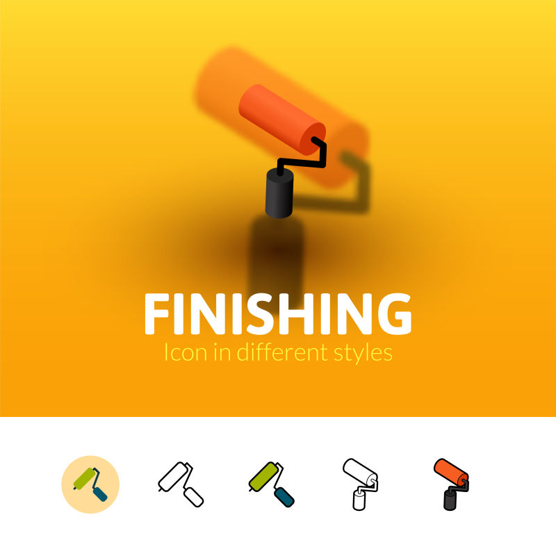 抽象矢量立体粉刷图标设计