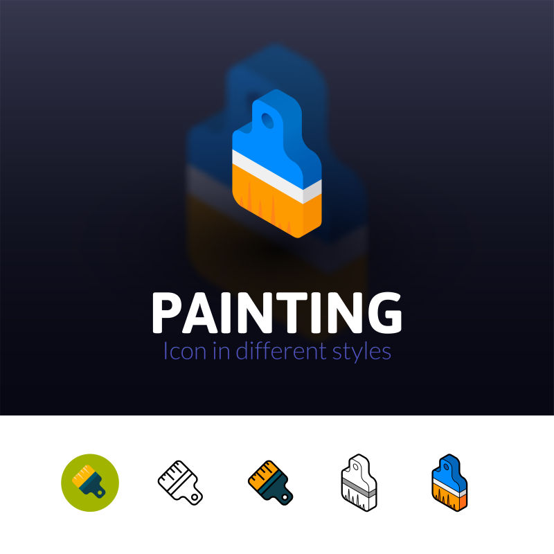 抽象矢量立体绘画图标设计