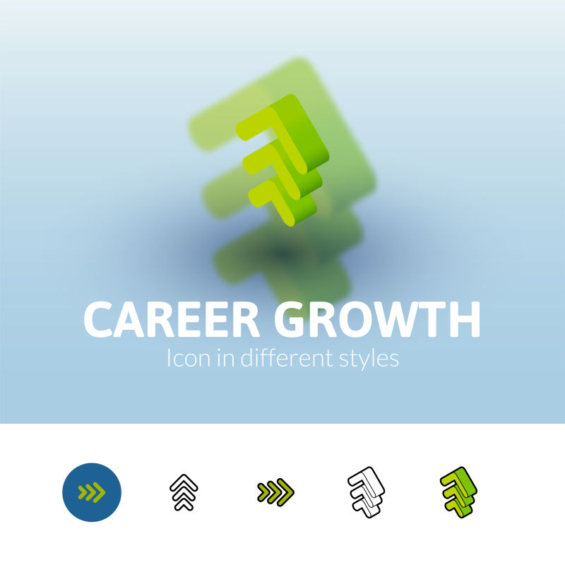 抽象矢量现代立体绿色箭头图标设计