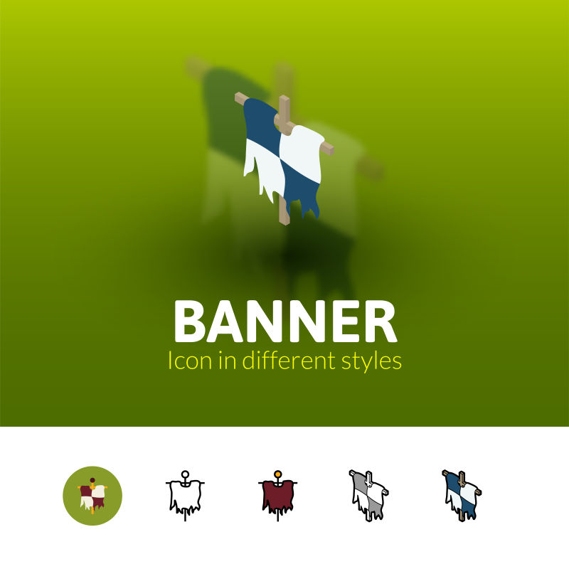 创意矢量立体旗帜图标设计