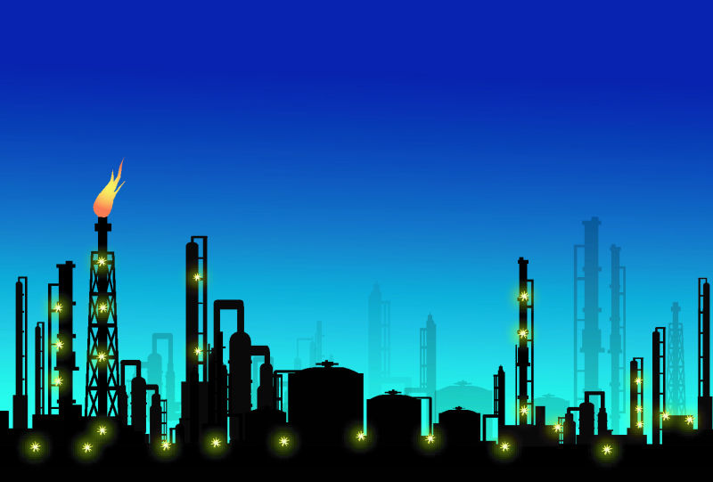 创意矢量夜间的城市插图