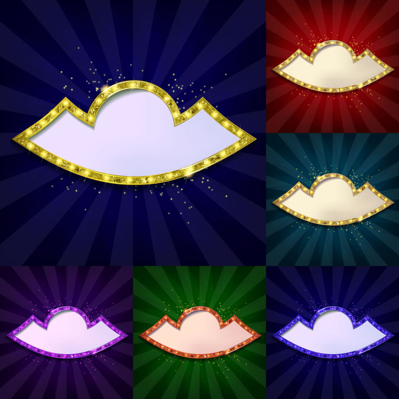 霓虹灯创意边框矢量设计