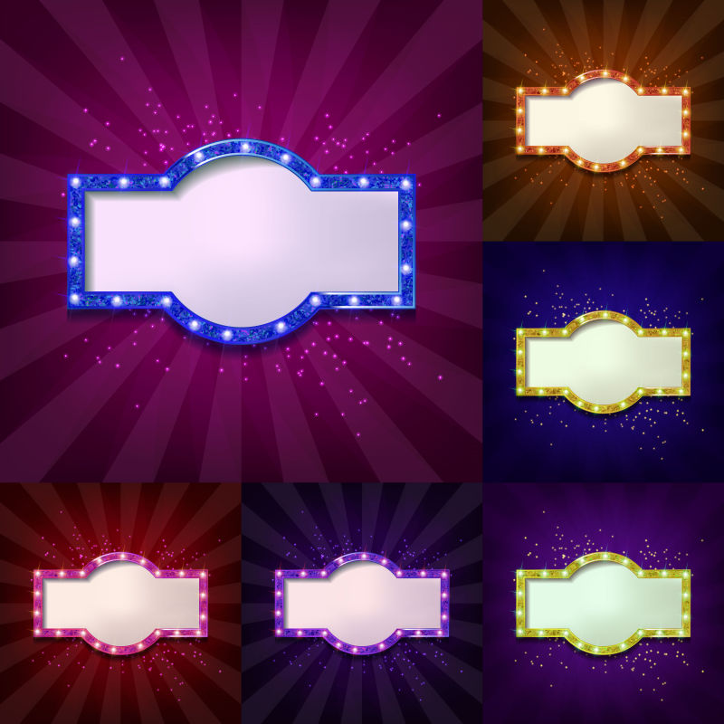 创意的霓虹灯边框矢量设计