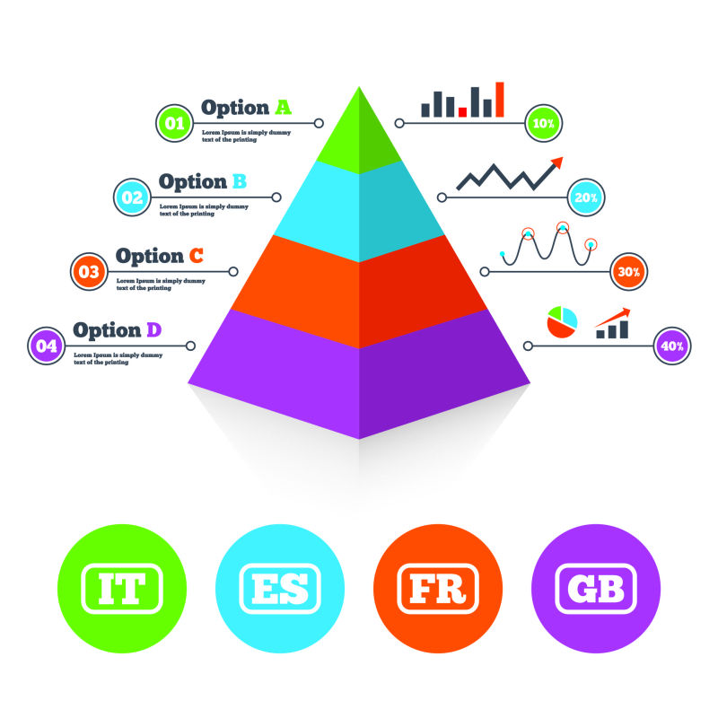 抽象矢量彩色商业数据信息图表设计
