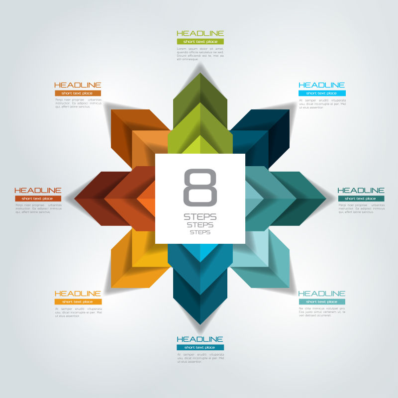 矢量的彩色条纹图案信息图表