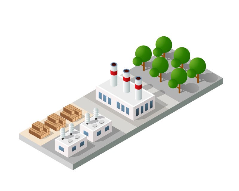 矢量创意现代等距建筑设计