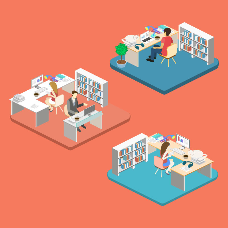 缝织厂内部结构图矢量设计