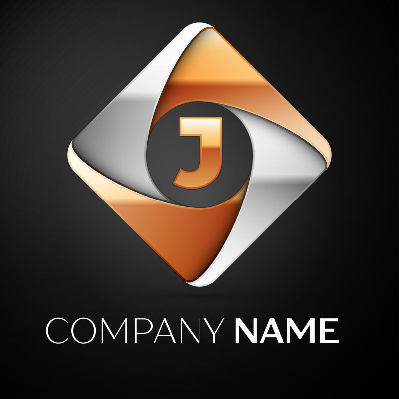 矢量的菱形字母J标志设计