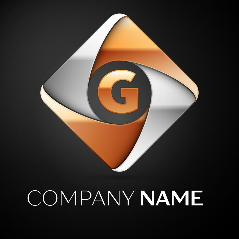 菱形字母G标志矢量设计