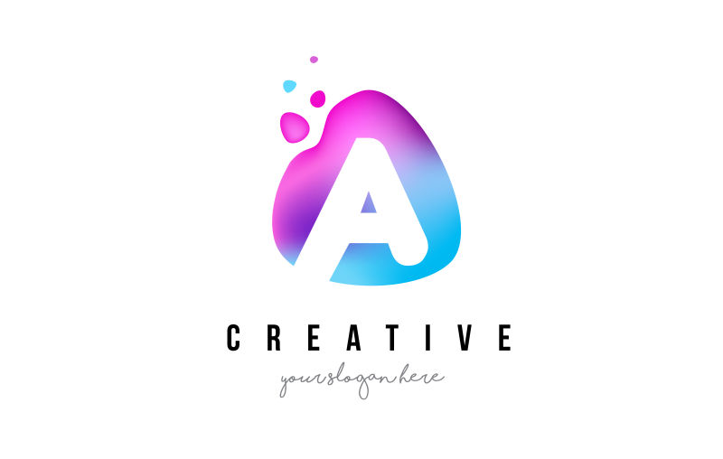 抽象矢量现代渐变风格的字母a标志设计