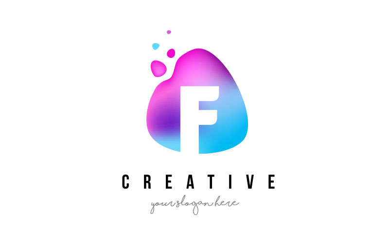 创意矢量现代渐变风格的字母f标志设计