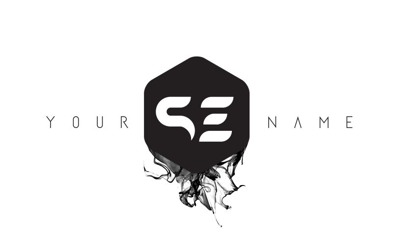 矢量水墨字母SE标志