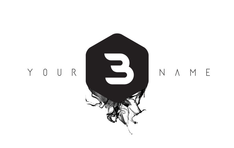 矢量水墨字母B标志