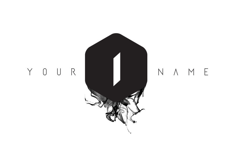 矢量水墨字母I标志