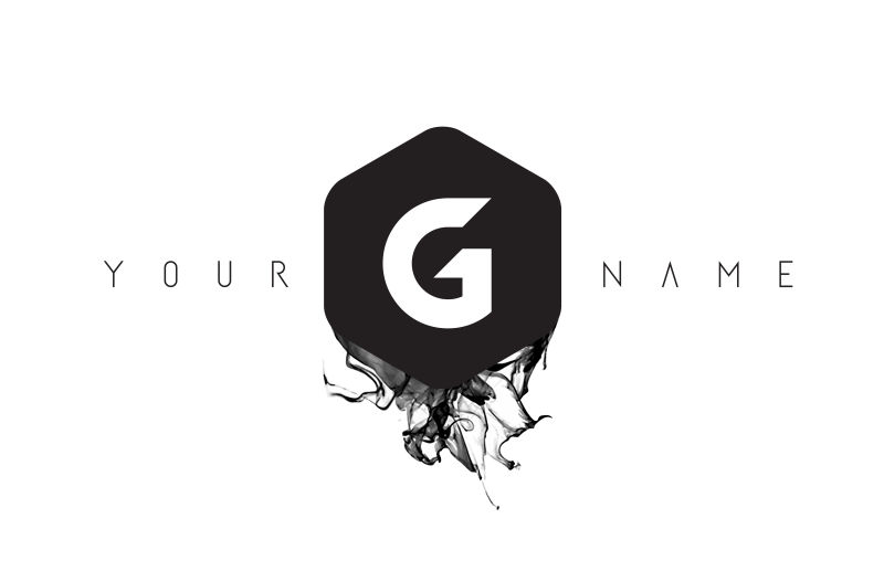 矢量水墨字母G标志